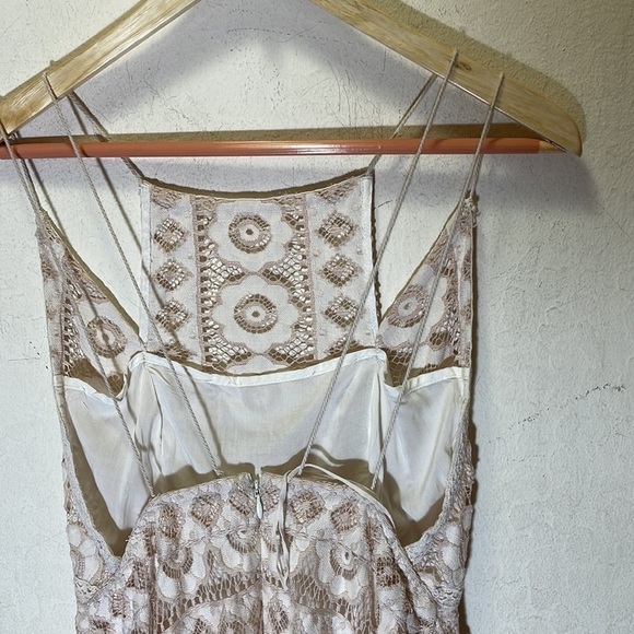 Free People Just Like Honey Beige Lace Dress Size 2 - Picture 8 of 11